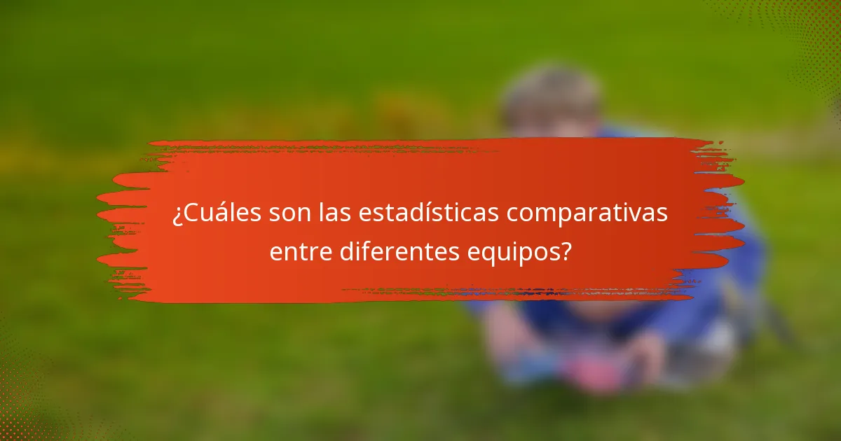 ¿Cuáles son las estadísticas comparativas entre diferentes equipos?